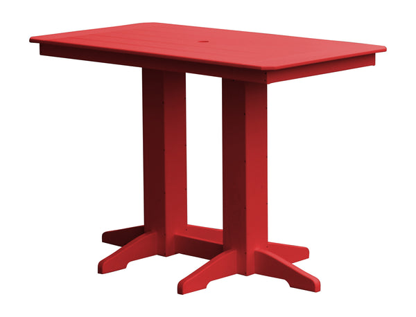 Poly Outdoor Rectangle Bar Table / 5ft / Red
