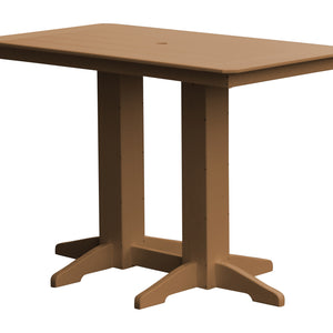 Poly Outdoor Rectangle Bar Table / 5ft / Cedar