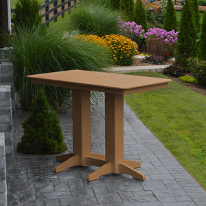 Poly Outdoor Rectangle Bar Table / 5ft / Cedar