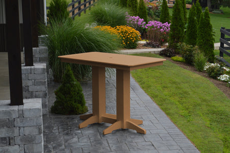 Poly Outdoor Rectangle Bar Table / 5ft / Cedar