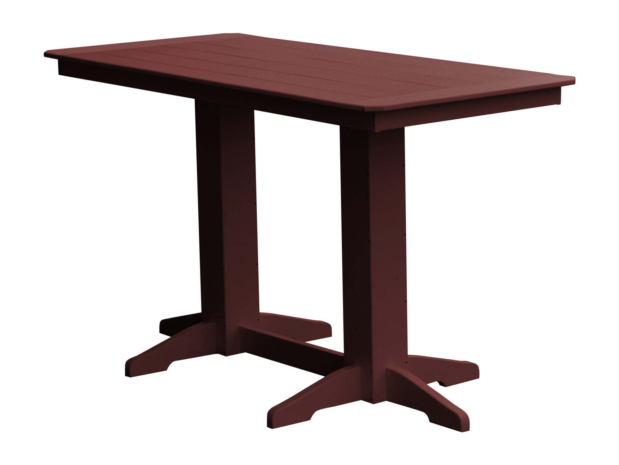 Poly Outdoor Rectangle Bar Table / 6ft / Cherrywood 
