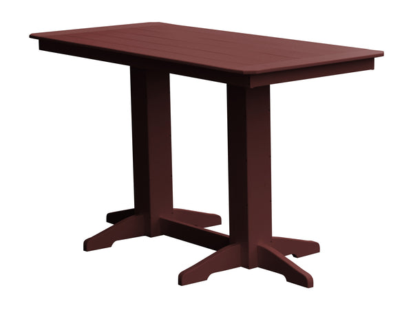 Poly Outdoor Rectangle Bar Table / 6ft / Cherrywood 