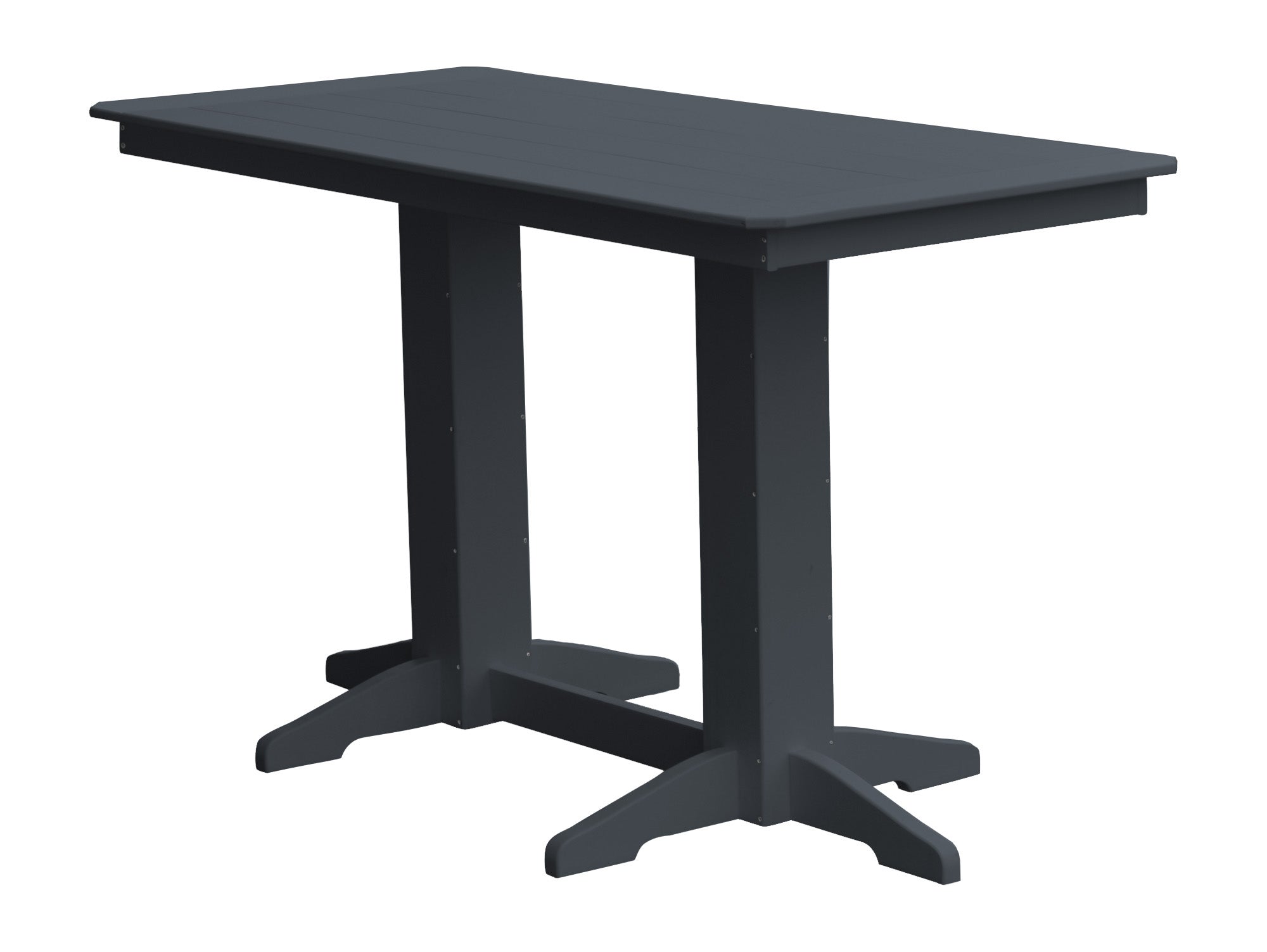Poly Outdoor Rectangle Bar Table / 6ft / Dark Gray
