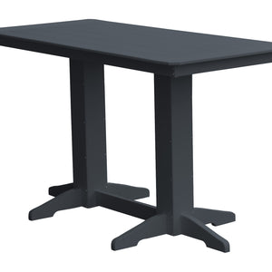 Poly Outdoor Rectangle Bar Table / 6ft / Dark Gray