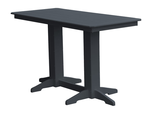 Poly Outdoor Rectangle Bar Table / 6ft / Dark Gray