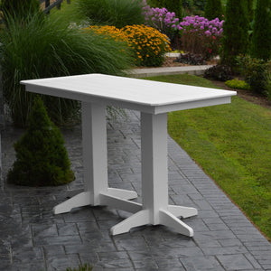 Poly Outdoor Rectangle Bar Table / 6ft / White