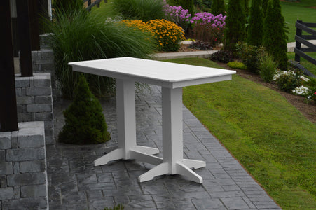 Poly Outdoor Rectangle Bar Table / 6ft / White