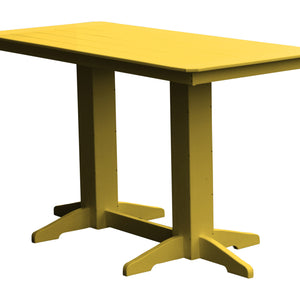 Poly Outdoor Rectangle Bar Table / 6ft / Lemon Yellow