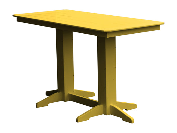 Poly Outdoor Rectangle Bar Table / 6ft / Lemon Yellow