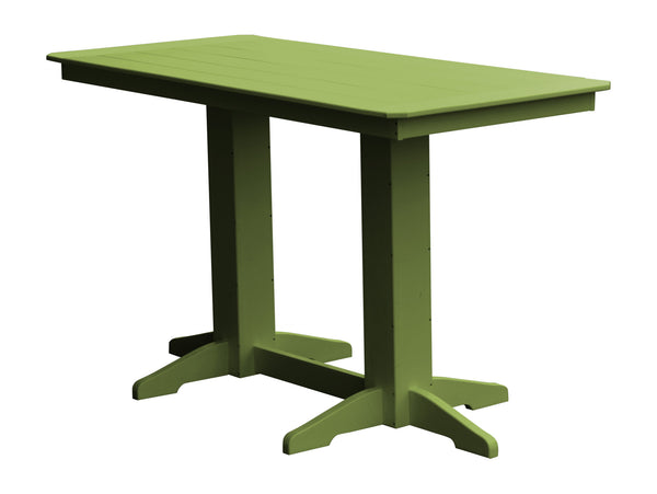 Poly Outdoor Rectangle Bar Table / 6ft / Tropical Lime