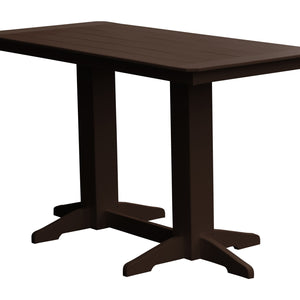 Poly Outdoor Rectangle Bar Table / 6ft / Tudar Brown