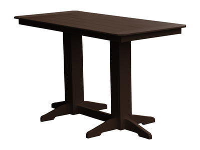 Poly Outdoor Rectangle Bar Table / 6ft / Tudar Brown