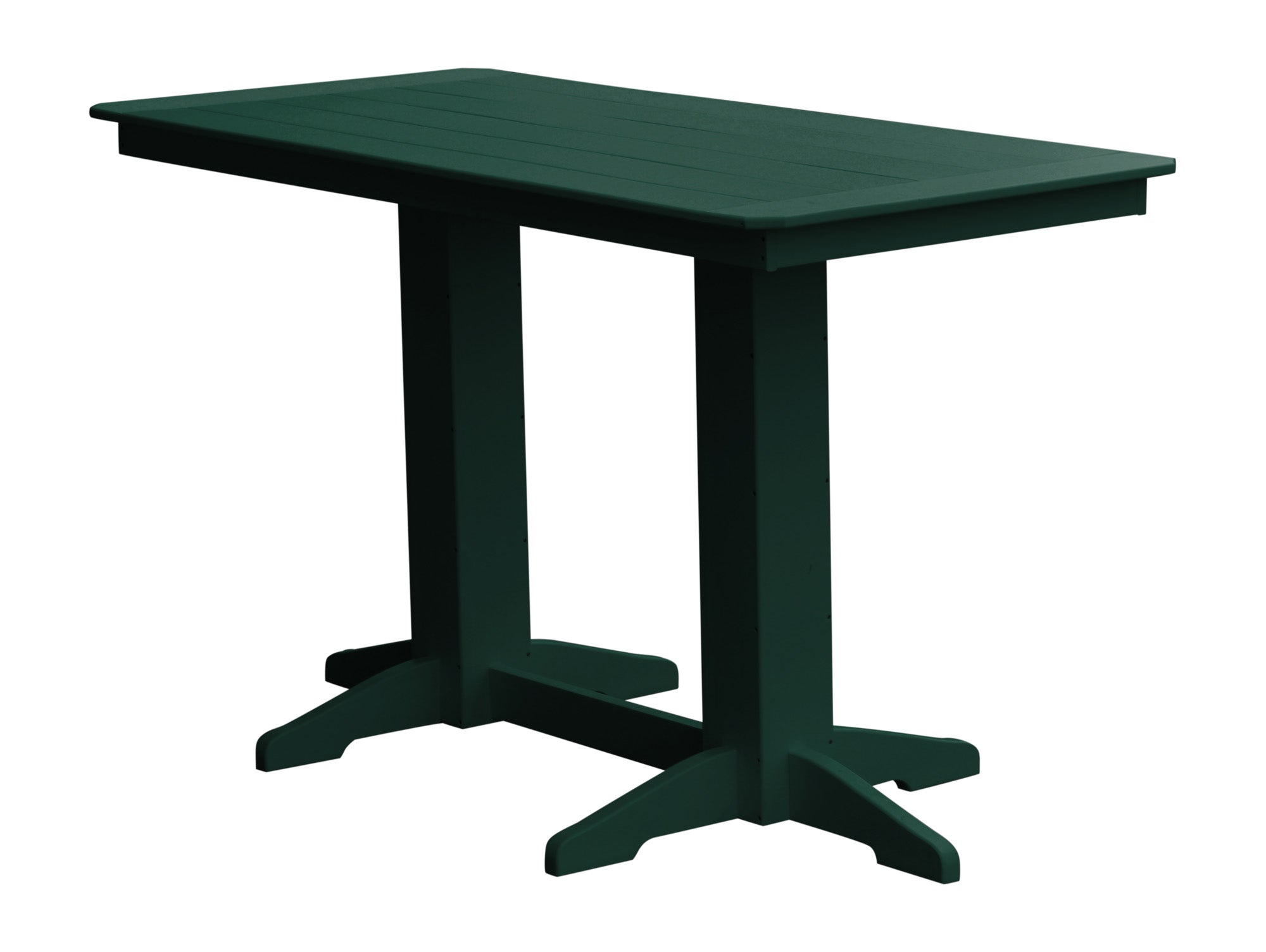 Poly Outdoor Rectangle Bar Table / 6ft / Turf Green