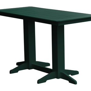 Poly Outdoor Rectangle Bar Table / 6ft / Turf Green