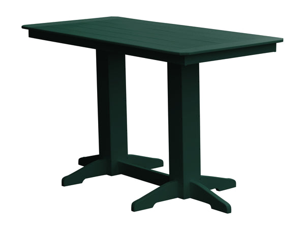Poly Outdoor Rectangle Bar Table / 6ft / Turf Green