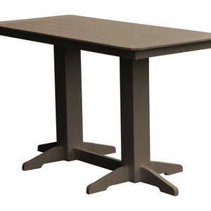 Poly Outdoor Rectangle Bar Table / 6ft / Weatherwood