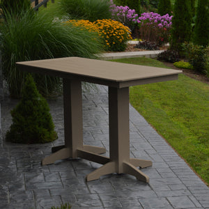 Poly Outdoor Rectangle Bar Table / 6ft / Weatherwood