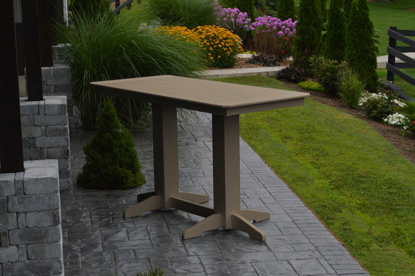 Poly Outdoor Rectangle Bar Table / 6ft / Weatherwood