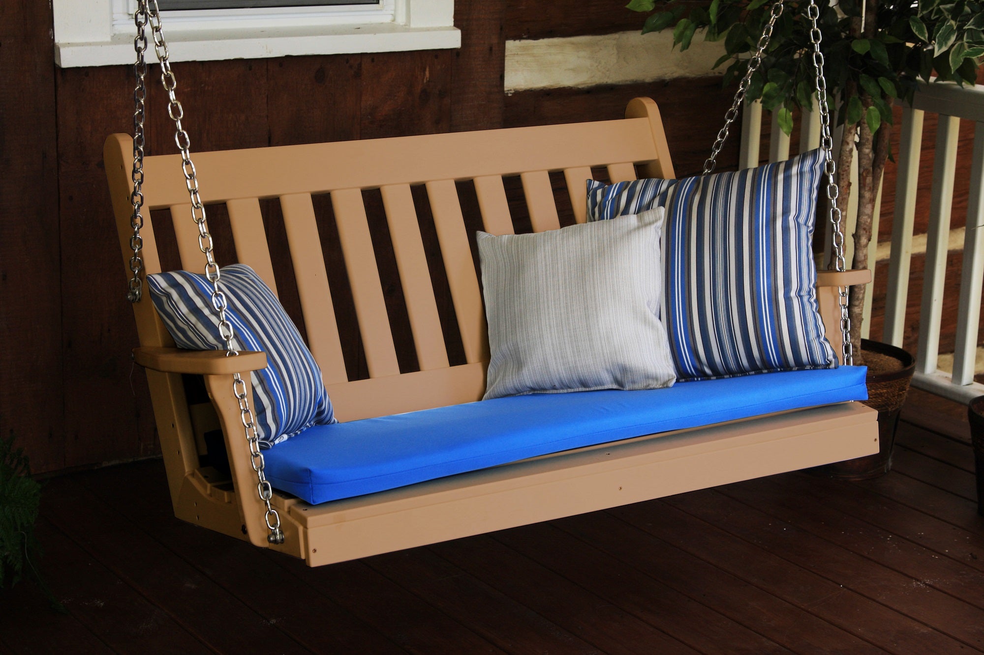 4' Poly Outdoor Traditional English Porch Swing
