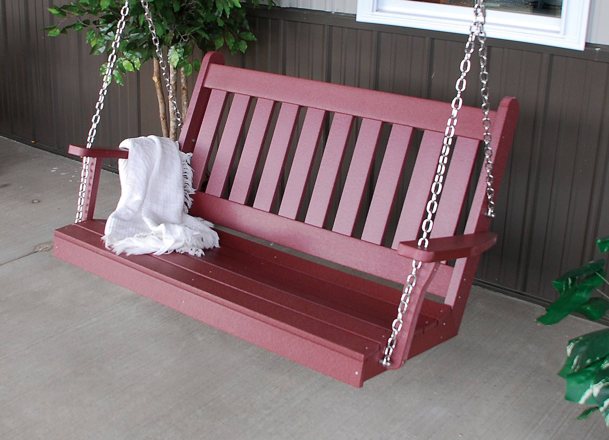 4' Poly Outdoor Traditional English Porch Swing