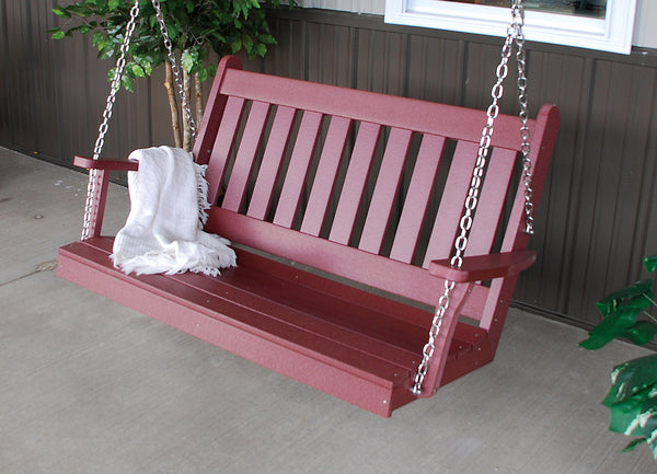 4' Poly Outdoor Traditional English Porch Swing