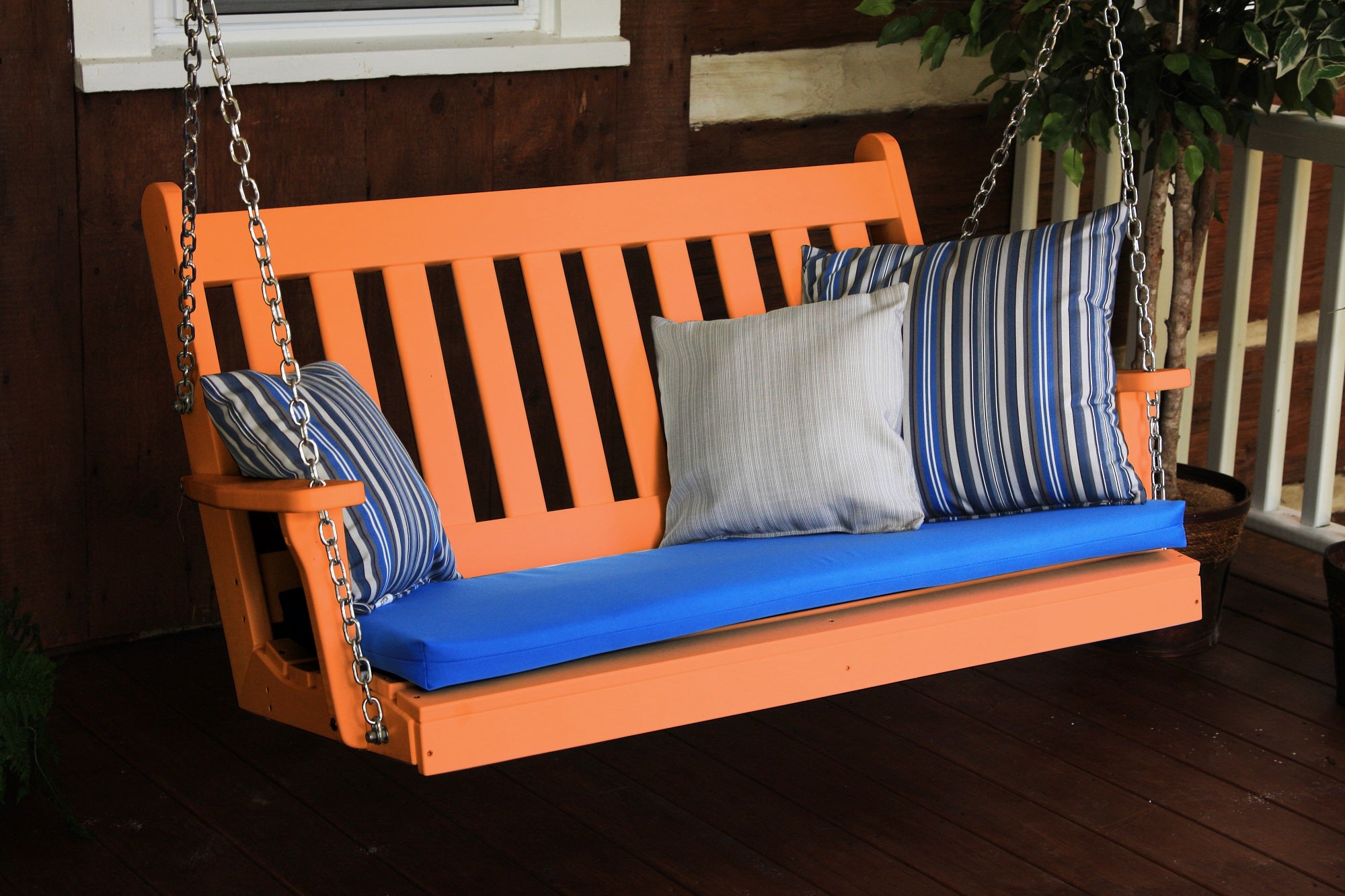 4' Poly Outdoor Traditional English Porch Swing