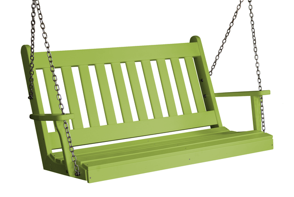 4' Poly Outdoor Traditional English Porch Swing