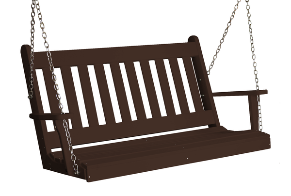 4' Poly Outdoor Traditional English Porch Swing