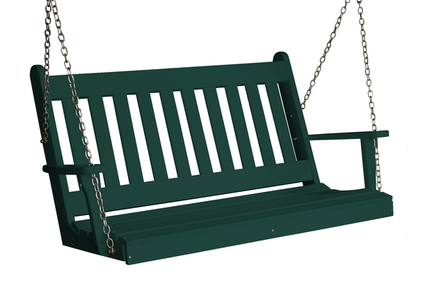 4' Poly Outdoor Traditional English Porch Swing