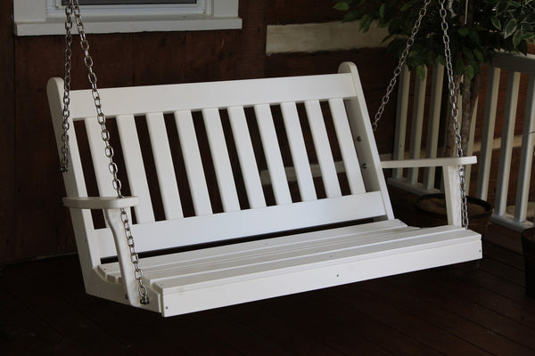 4' Poly Outdoor Traditional English Porch Swing