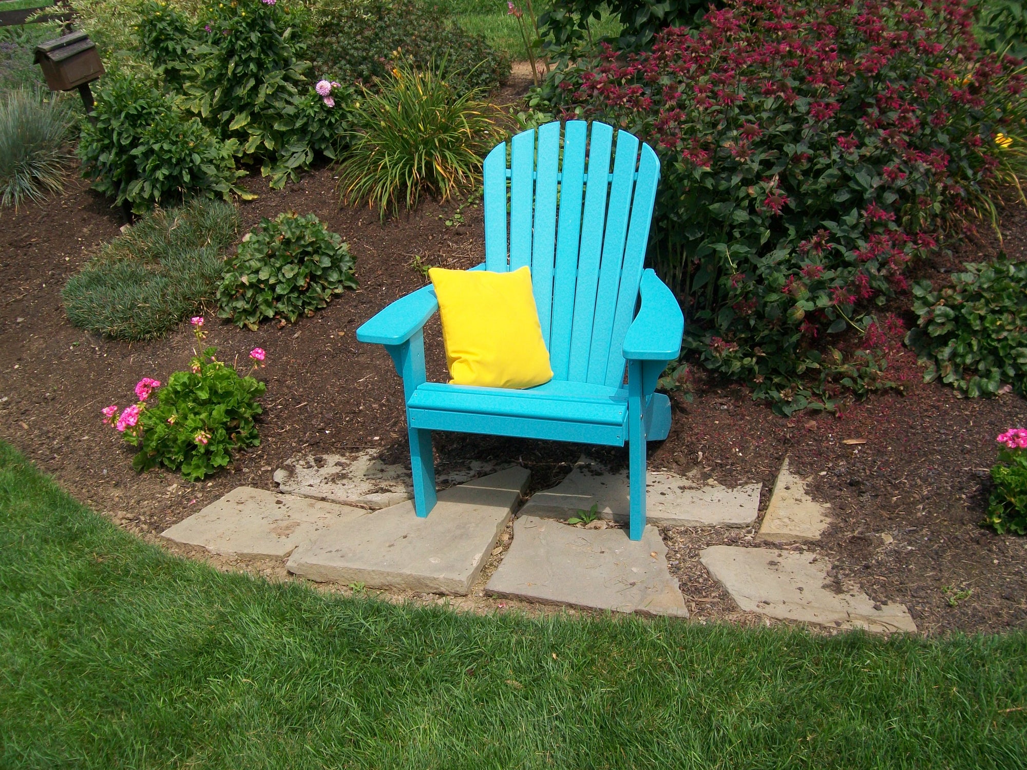 Poly Outdoor Fan-Back Adirondack Chair - Solid Color