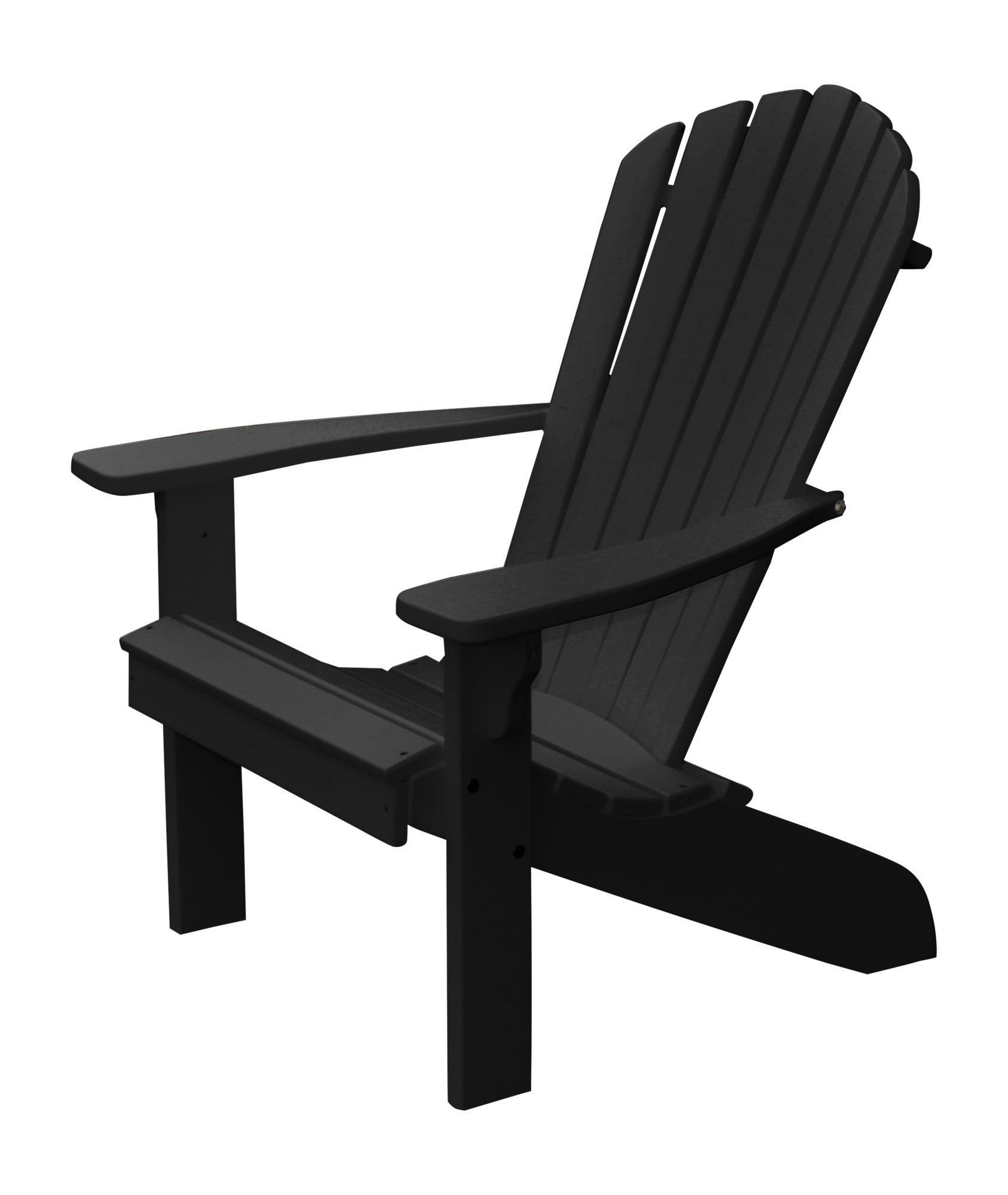 Poly Outdoor Fan-Back Adirondack Chair - Black