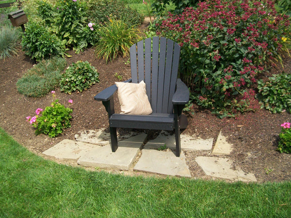 Poly Outdoor Fan-Back Adirondack Chair - Solid Color