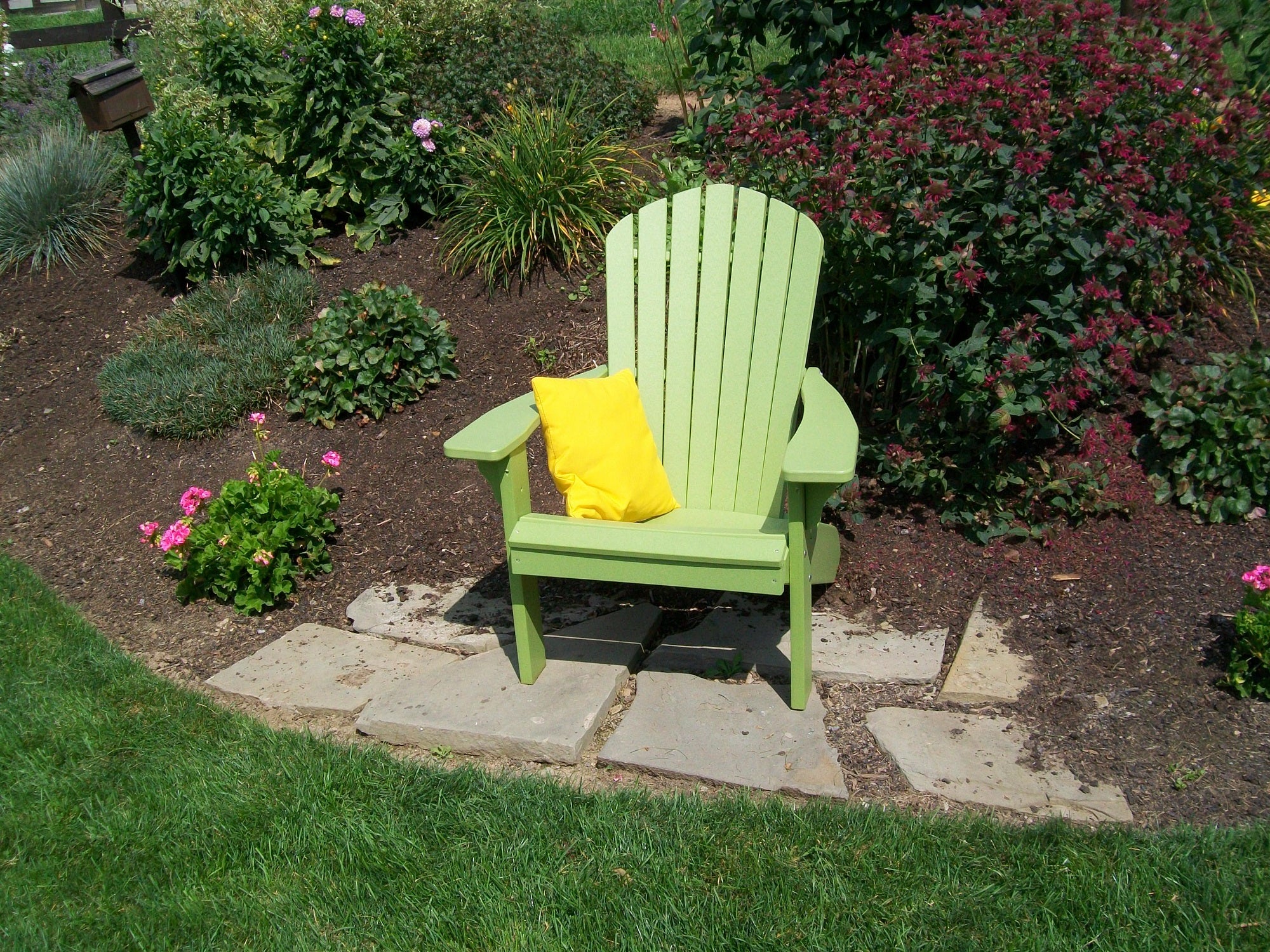 Poly Outdoor Fan-Back Adirondack Chair - Solid Color