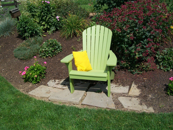 Poly Outdoor Fan-Back Adirondack Chair - Solid Color