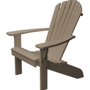 Poly Outdoor Fan-Back Adirondack Chair - Weathered Wood