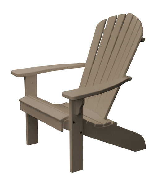 Poly Outdoor Fan-Back Adirondack Chair - Weathered Wood