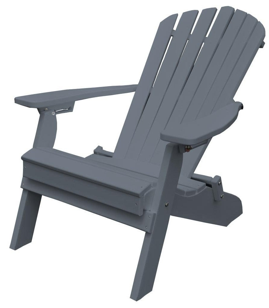 Folding Poly Outdoor Fan-Back Adirondack Chair