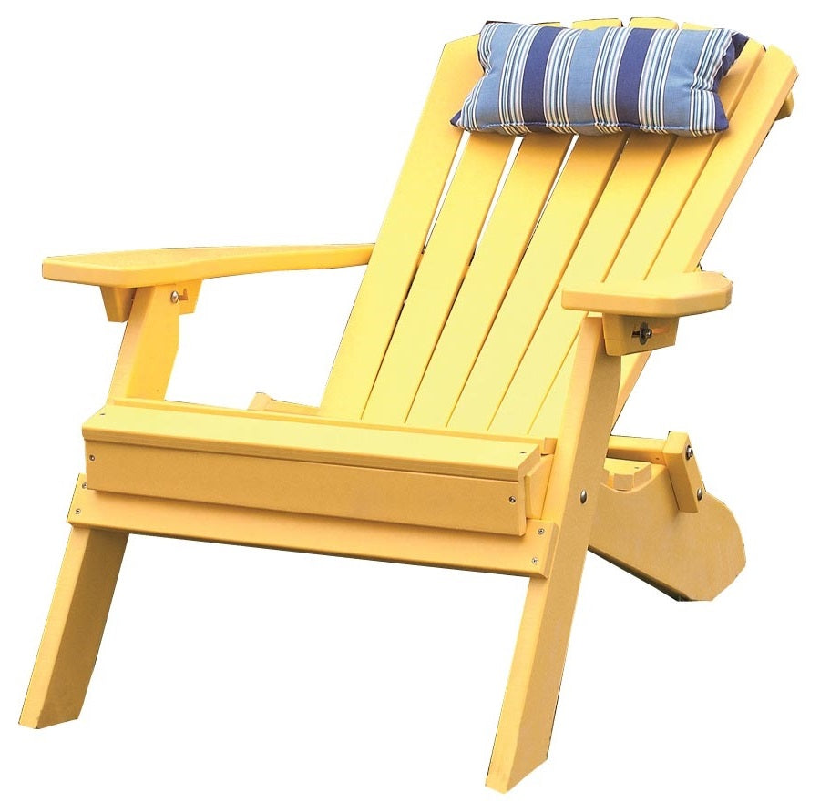 Folding Poly Outdoor Fan-Back Adirondack Chair