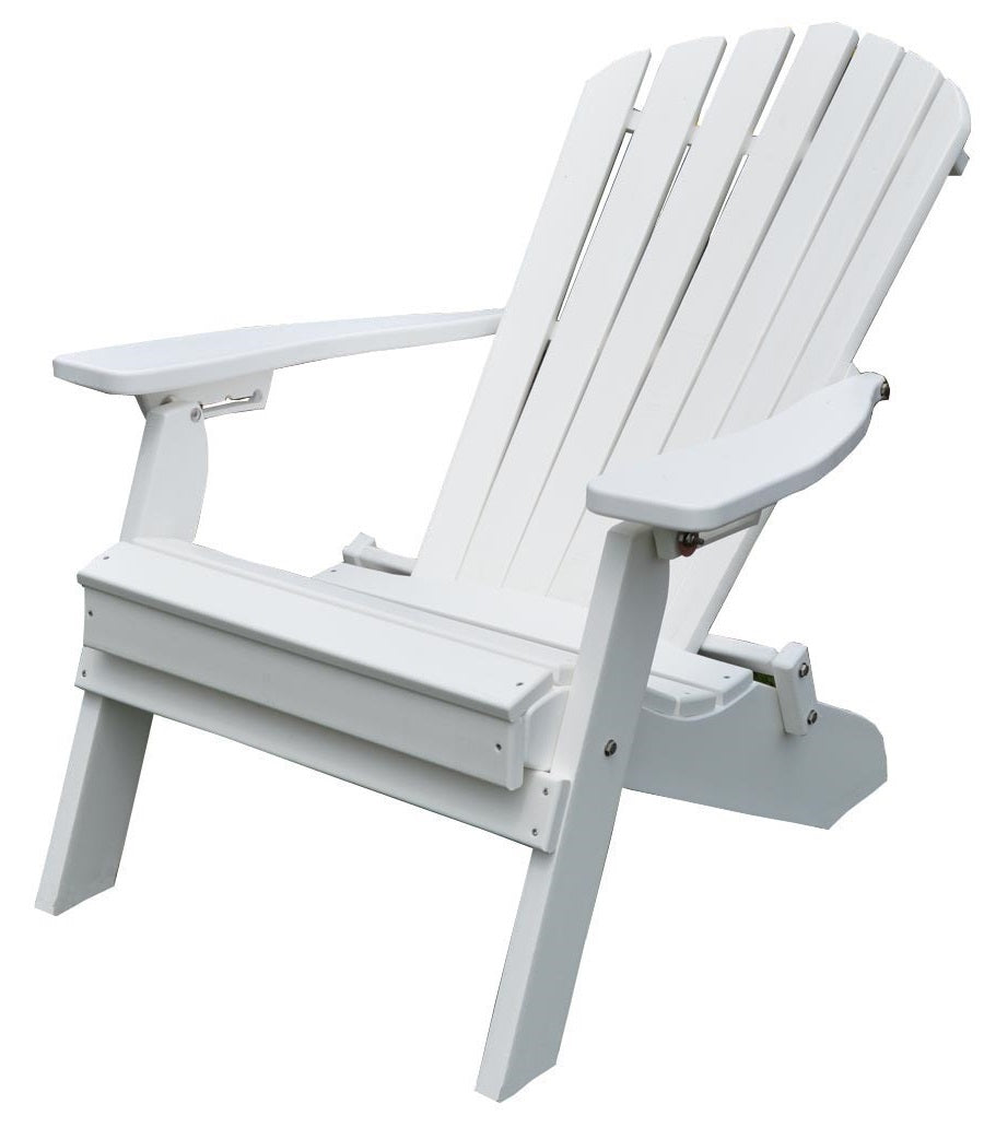 Folding Poly Outdoor Fan-Back Adirondack Chair