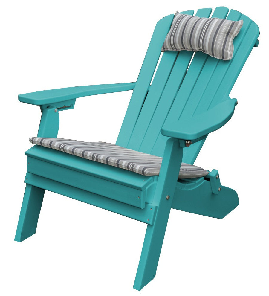 Folding Poly Outdoor Fan-Back Adirondack Chair