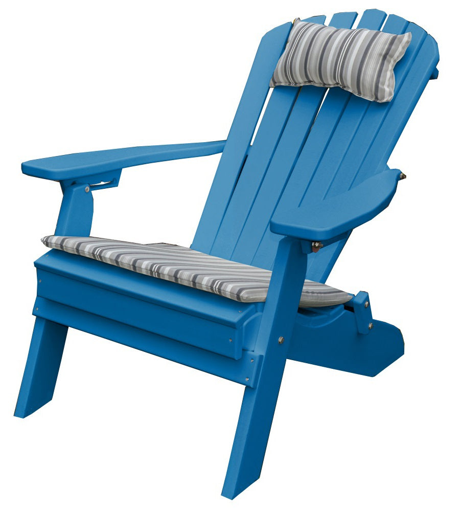 Folding Poly Outdoor Fan-Back Adirondack Chair