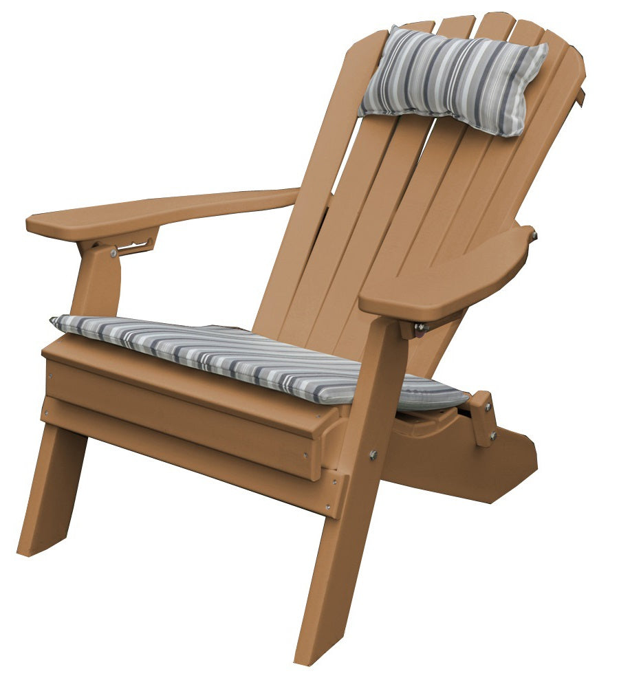 Folding Poly Outdoor Fan-Back Adirondack Chair