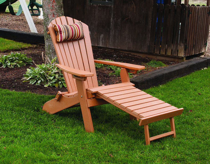 Poly Outdoor Folding Reclining Adirondack Chair w Pull Out Ottoman The Wood Reserve