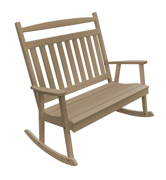 Poly Double Classic Bench Rocker - Weatherwood