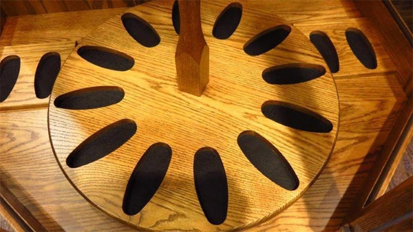 LG Revolver - Amish 16 Gun Wall Cabinet with Rotating Gun Rack Carousel