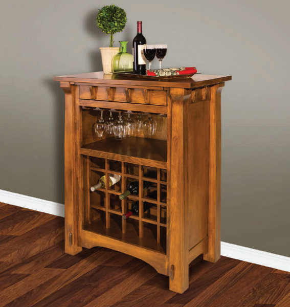 Manitoba - Solid Wood Wine Cabinet with Hidden Drawer