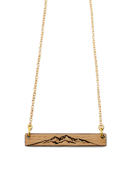 Mountain Necklace - Whiskey Barrel Wood