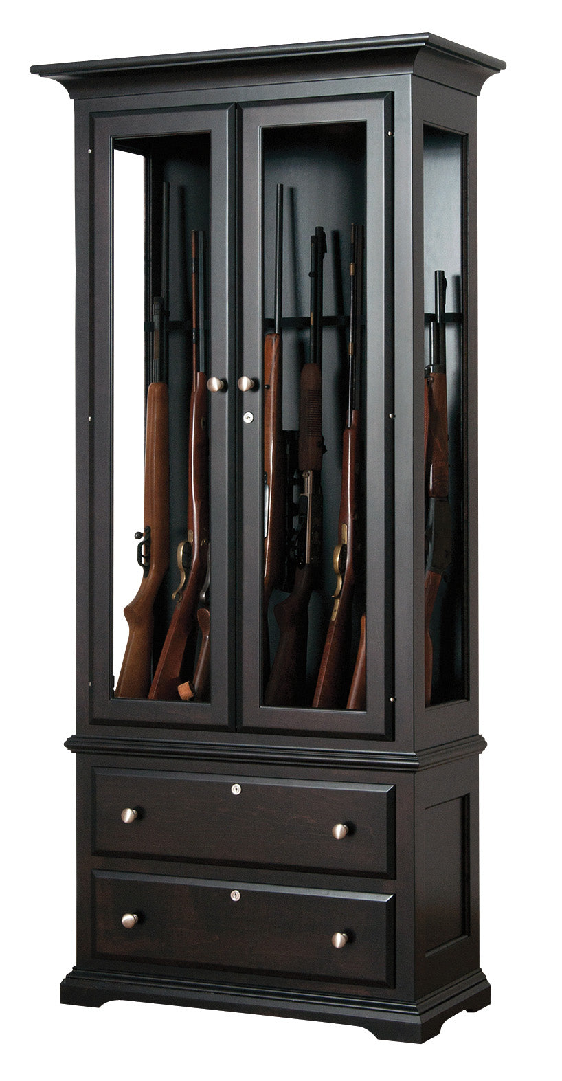 Outlander - Amish Handcrafted 8 Gun Cabinet with Drawers