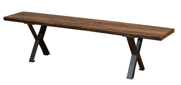 Pittsburg - Reclaimed Barnwood Bench with Black Steel Legs